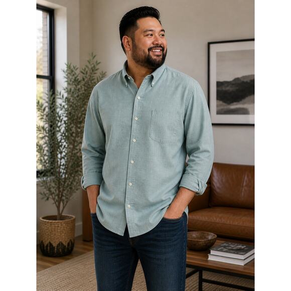 Tommy Hilfiger Other - Tommy Hilfiger Green Button Long Sl Shirt 18 1/2 sleeve 34/35 XXL Reg Fit NWT